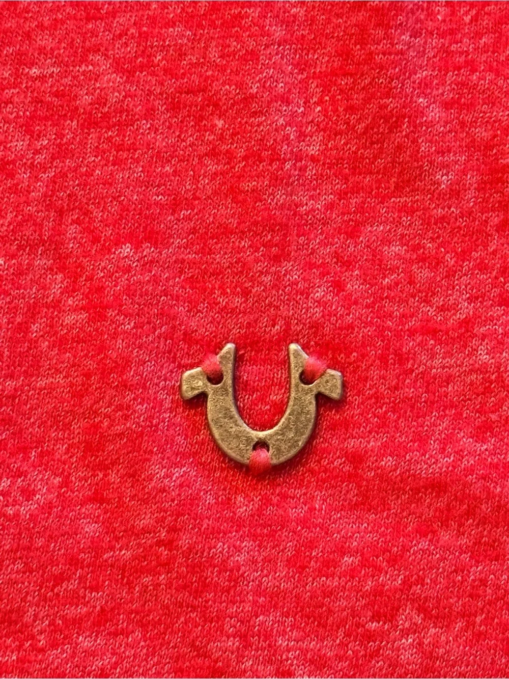 True Religion Mens 3XL (tag size) Heather Red Pink Crew Neck Logo Blend Tee USA